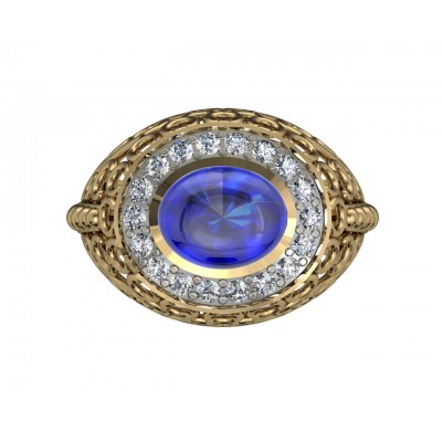 Victoria Blue Sapphire & Diamond Ring